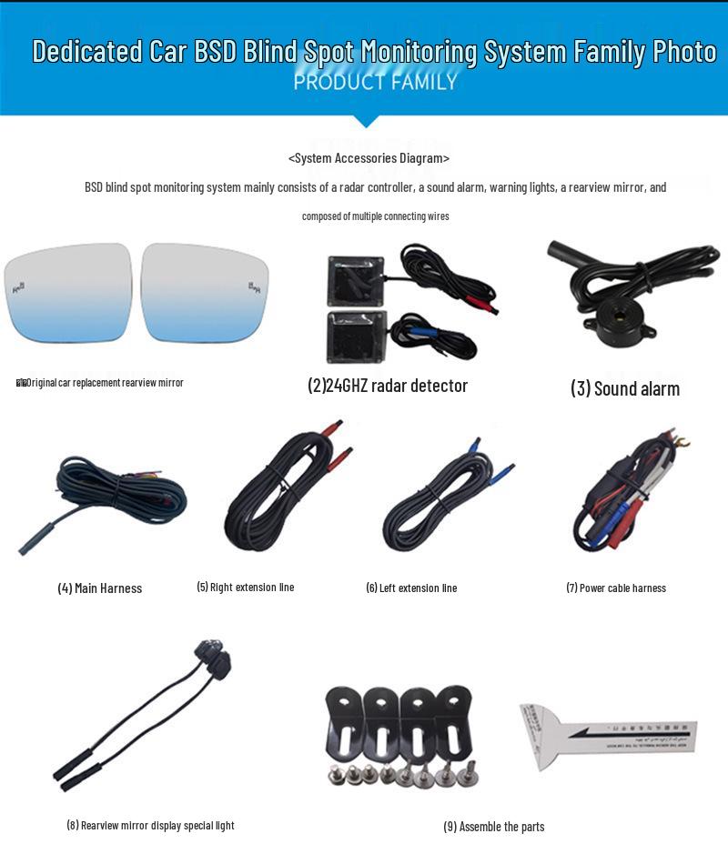 BSD Lane Change Assist and Blind Spot Monitoring System for All Models