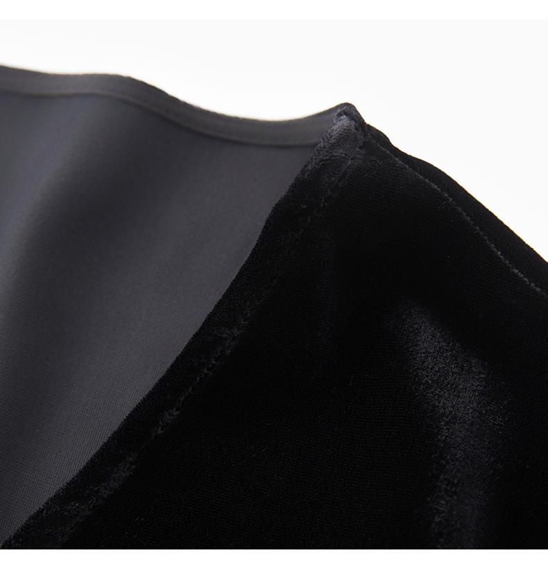 Women's Summer V-Neck Silk Velvet Top with Chinese-Style Landscape