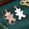 Personalized Jewelry Christmas Alloy Stud Earrings Christmas Hat Elk Point Diamond Christmas Tree Gingerbread Man Earrings
