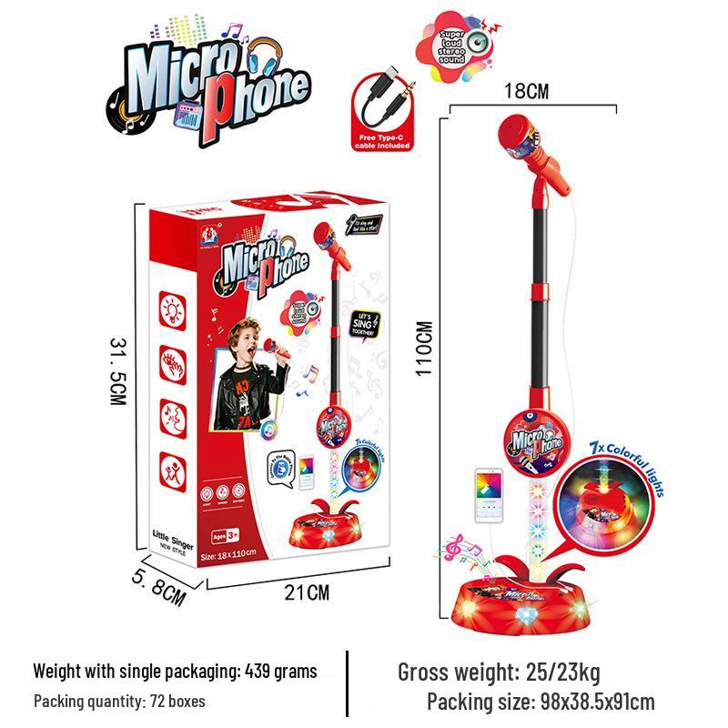 Children's Karaoke Microphone Toy with 5 Lights - Cool Music Player for Boys and Girls