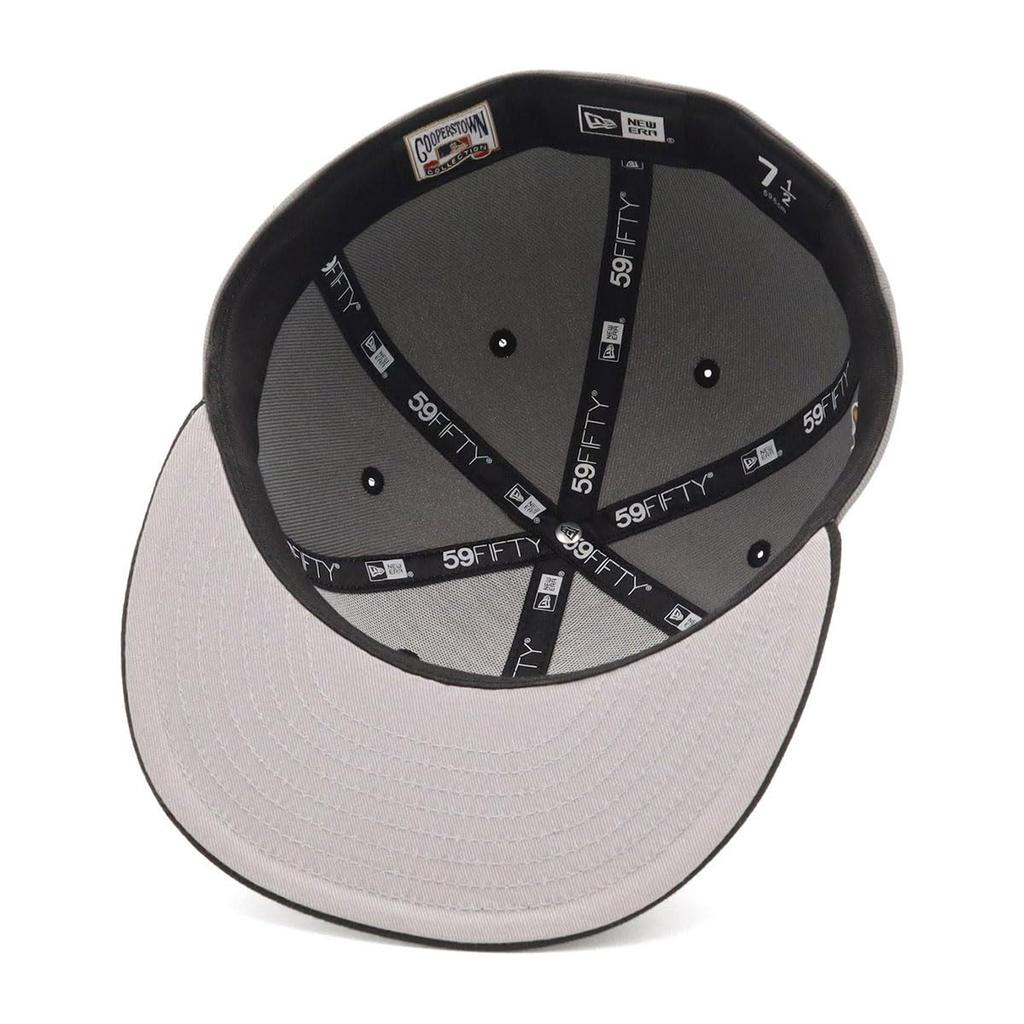 NEW ERA 59FIFTY Atlanta Braves Side Patch Two Tone Cap Storm Grey/Black MLB ONSPOTZ Exclusive Under Visor Fitted Baseball Hat 7 3/8