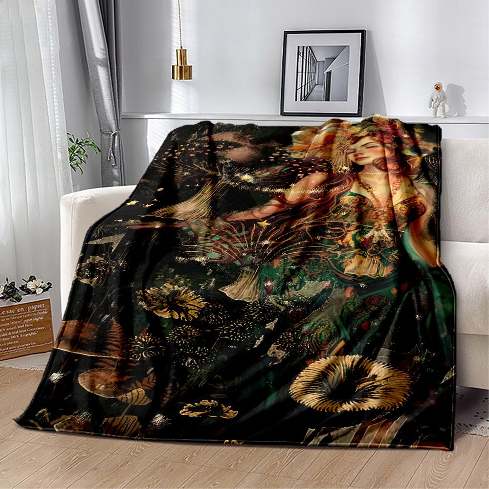 Gothic Style Blanket Ultra-Soft Perfect for Sofa Seaside Office Chair for All Occasions Digital Print Ideal Gift For Birthday Valentine'S Day