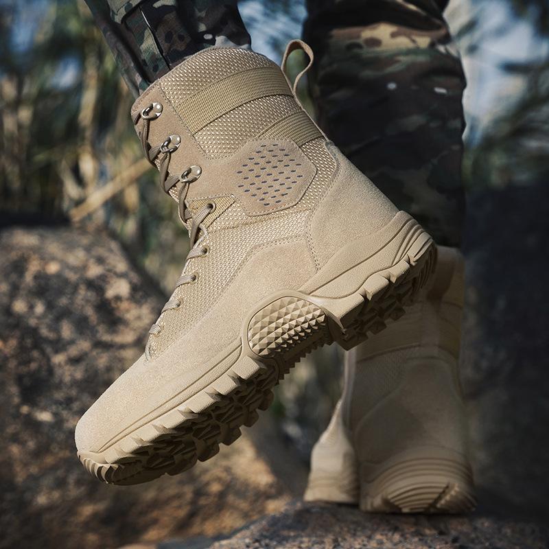 Summer Breathable Tactical Boots Special Forces Outdoor Sports Hiking Combat Boots Men's High-top Military Boots