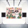 2D Cartoon Alpaca Happy Birthday Backdrop with Sunglasses & Cacti