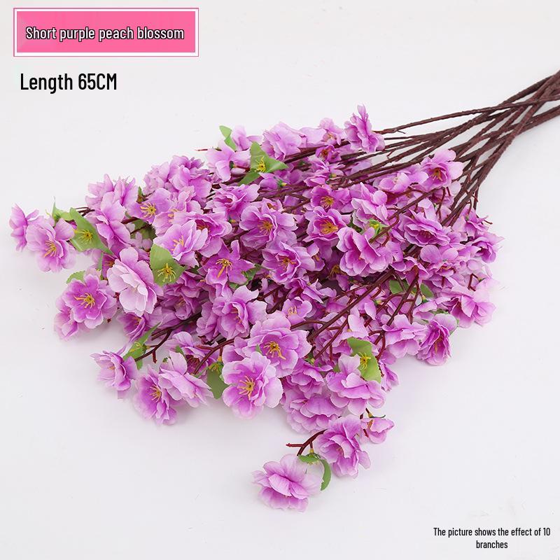 Silk Peach, Plum, and Cherry Blossom Arrangement – Indoor Floor Decoration