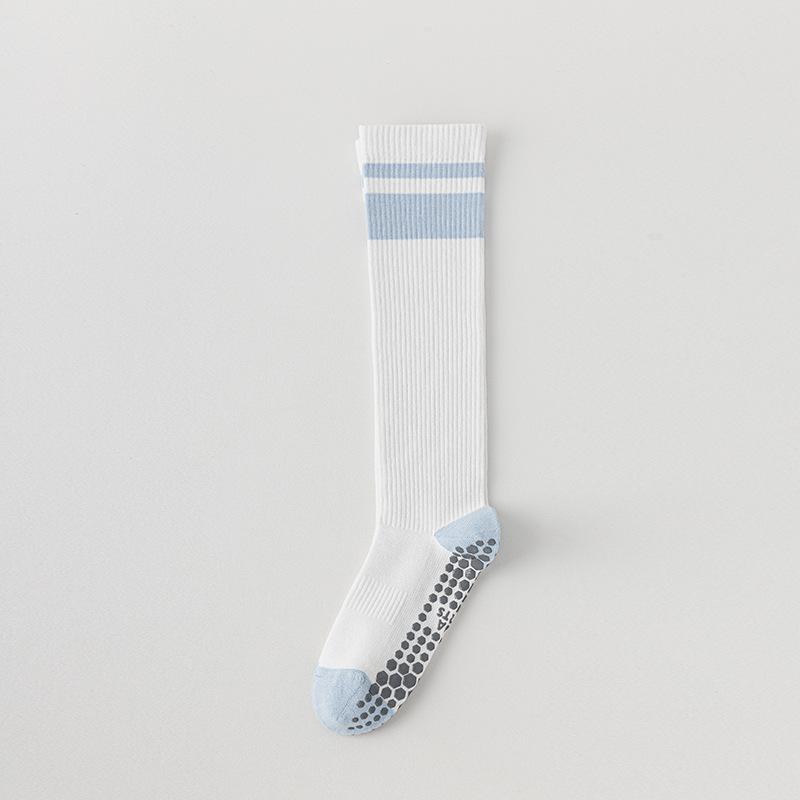 Women's Two Bar Collision Color Absorbs Sweat Breathable Deodorant Fast Dry Glue Non Slip Long Tube Yoga Socks