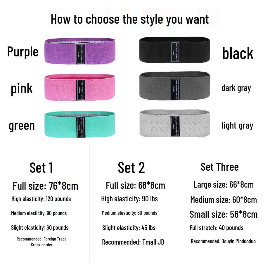 Fitness Yoga Squat & Glute Workout Resistance Band - Cotton Glute Lifting & Shaping Circle
