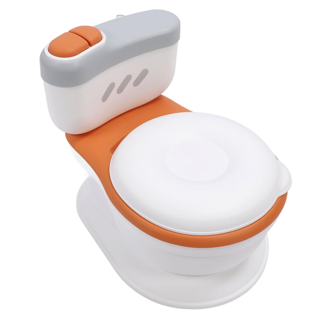 Potty Training Toilet Splash Guard Portable Toddler Potty Chair with Flushing Sound Tissue Dispenser for Baby Kids