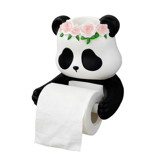 Tissue Holder Panda Design Flexibly Fixed Napkin Rack with Non-Slip Surface Easy Installation Tissue Storage Rack Bathroom Accessories