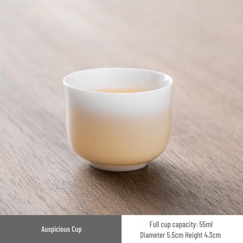 Благоприятный набор фарфоровых чайных чашек из ледяного нефрита (2-Pack)