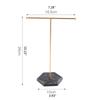 Marbled T-Shape Jewelry Rack Metal Necklace Holder Jewelry Tree Bracelet Display Stand Organizer with Hex Base