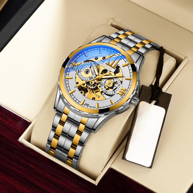 Fully Automatic Mechanical Watch Men's Watch Luminous Waterproof Hollow Fashion Business Korean Version Student New Style