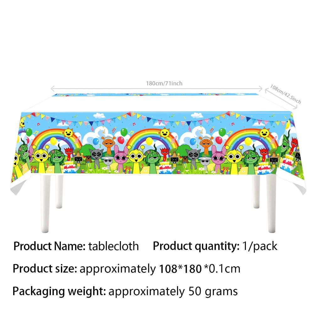 Cartoon Sprunki Birthday Party Decoration Sprunki Game Set Tableware Tablecloth Paper Cup Plate Party Decoration Supplies Gift