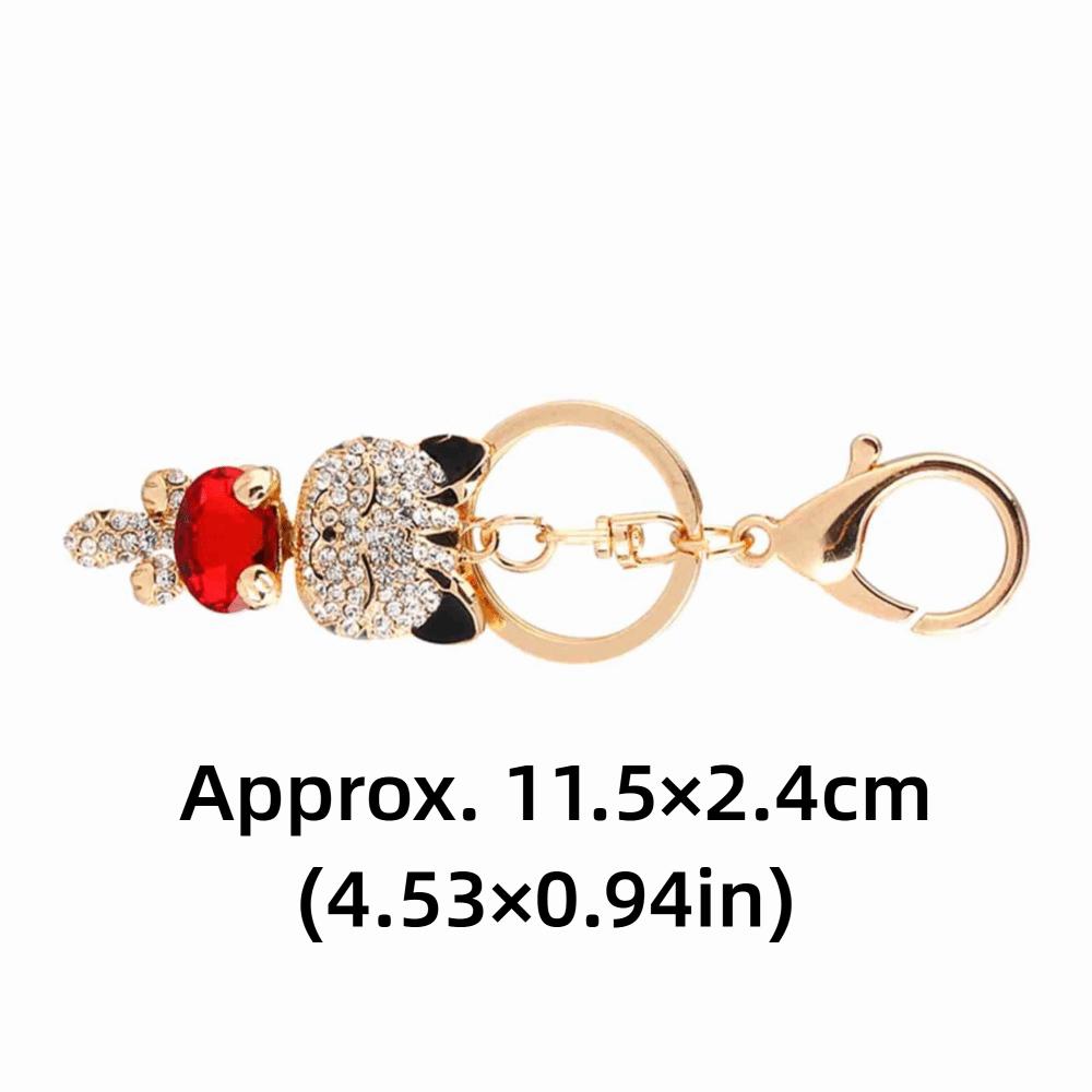 Alloy Rhinestone Key Chain Cat Bling Crystals 3D Rhinestone Keychain Stylish Black Red Charm Pendant Purse Bag Accessory