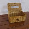 Retro-Stil Imitation Rattan Taschentuchbox Rechteckiger Kartonbehälter Langlebiger Serviettenhalter Tisch