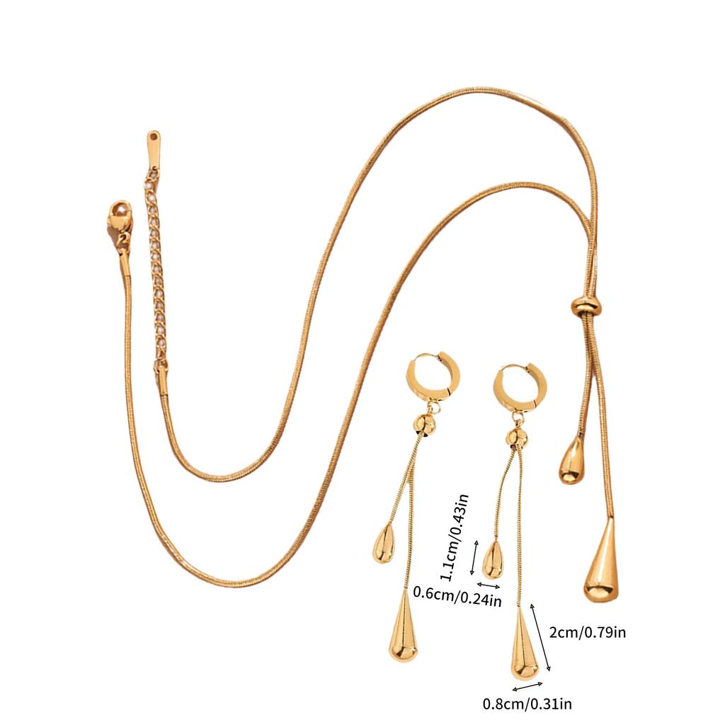 3 Pieces Tassels Necklace and Earrings Jewelry Set Elegant Designs for Women With Sturdy Steel Materials Daily Use