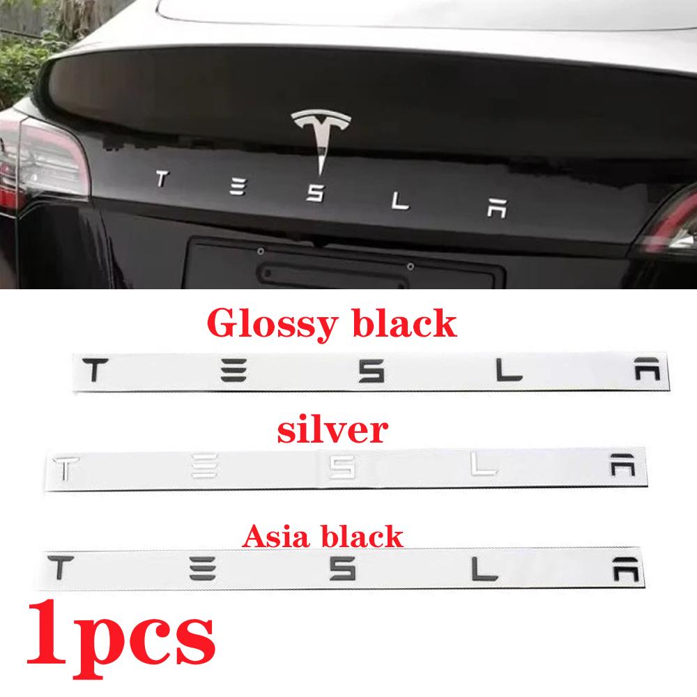 1 stk 3D ABS Logo Tesla Emblemer Bokstaver Bil Bagasjerom Merke Bakre Bokstavmerke Galvanisert For MODEL 3 MODEL S X Modifiserte tilbehør