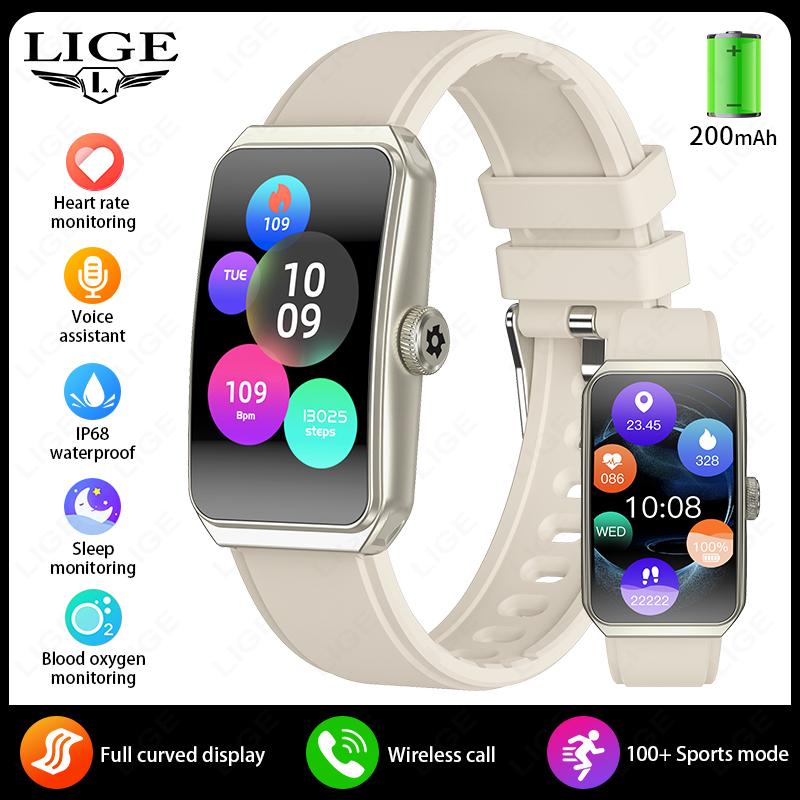 1.47" 3D Curved Screen BT Call Music Smart Watch IP68 Waterproof Heart Rate Blood Oxygen Women Smartwatch 100+ Watch Face