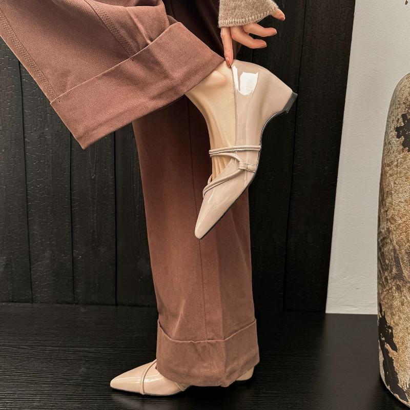 Soft leather version~ wind commuting temperament thin versatile high heels women's niche feeling comfortable Mary Jane shoes
