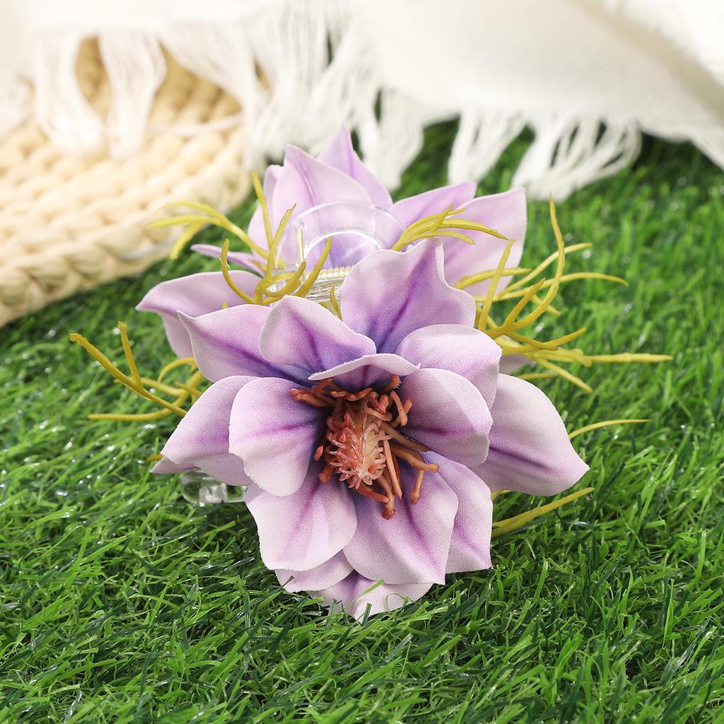 AWAYTR Artifial Colorful Peony Hair Claws Plastic Floral Hair Clips Crab For Girl Gift Hair Accessories Valentine Headwear