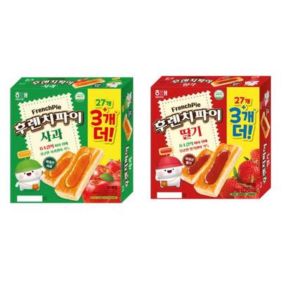 Haitai French Pie 30 Pieces (384g, Apple / Strawberry Flavor Selection)