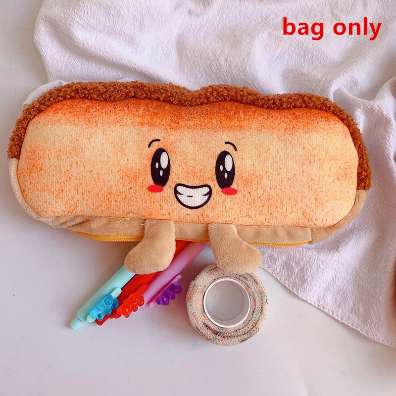 

Creative Funny Toast Bread Pencil Case Large Capacity Universal Student Pencil Case Pouch Children Stationery Gift Pencil Case B