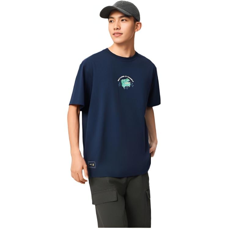 Li Ning x GUGONG,LIANMINGKUAN China Culture Collection T Shirt Men's Midnight Voyage Blue AHSV853-3