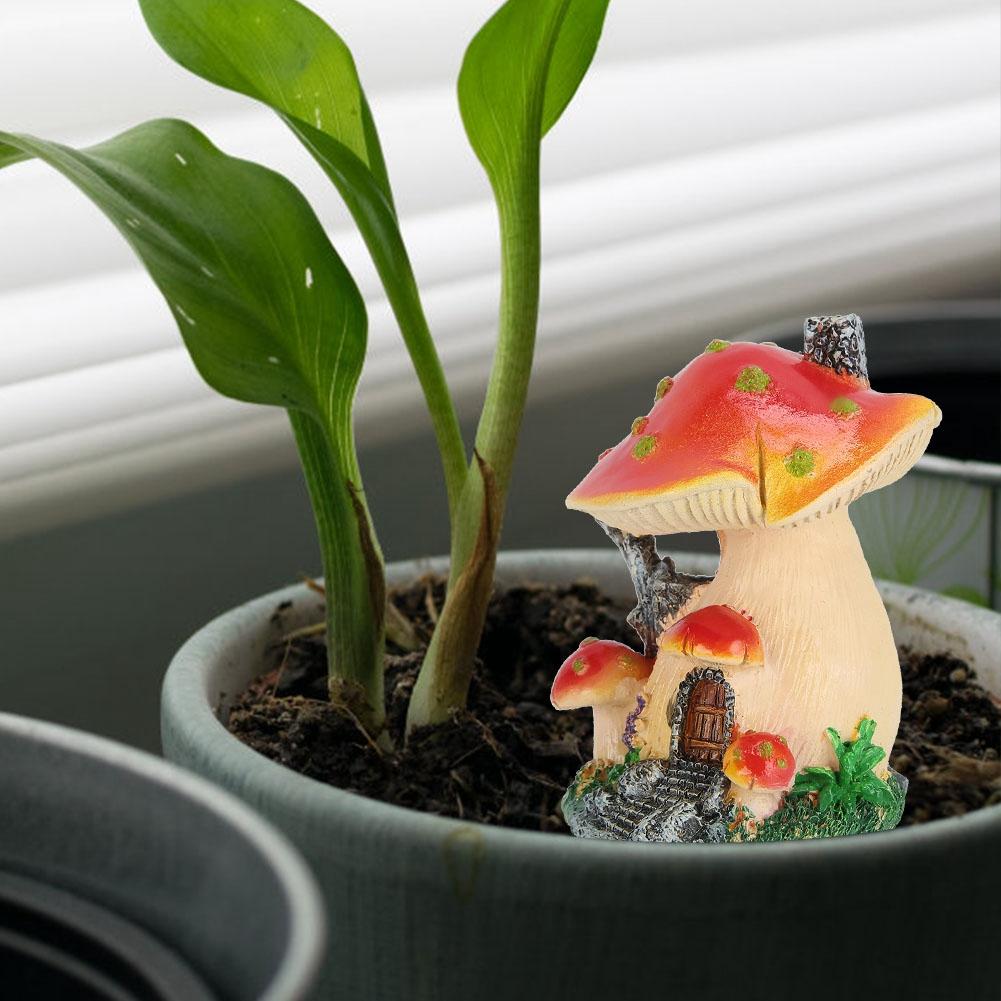 Cute Unique Artificial Mushroom Decor Resin Craft Statue Bonsai Landscape Decoration Ornament