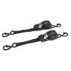 2 Stück Spanngurte 1 Zoll X 10 Fuß Automatik Einziehbar 1760 lbs Bruchfestigkeit Ratschen-Zurrgurte mit S-Haken für