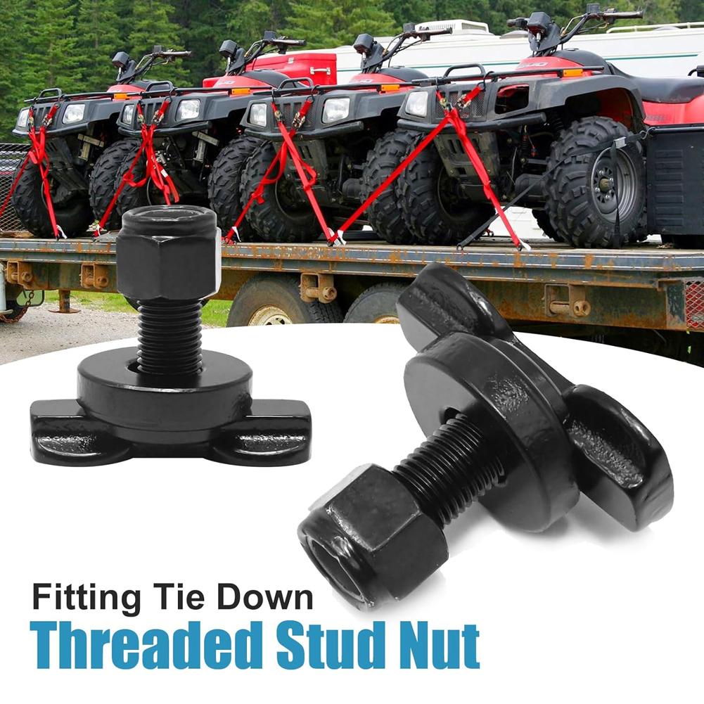 8Pcs Threaded Stud Nut Fitting Tie Down Used with L Track Rail Hook Tie Down Rope Anchor Point Steel for Car Truck Bed Pickup RV