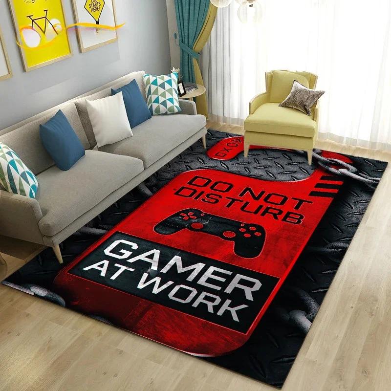 Gamepad Pattern Carpet for Living Room Bathroom Decoration Non-Slip Game Controller Large Area Rug Bedroom Play Room Floor Mat
