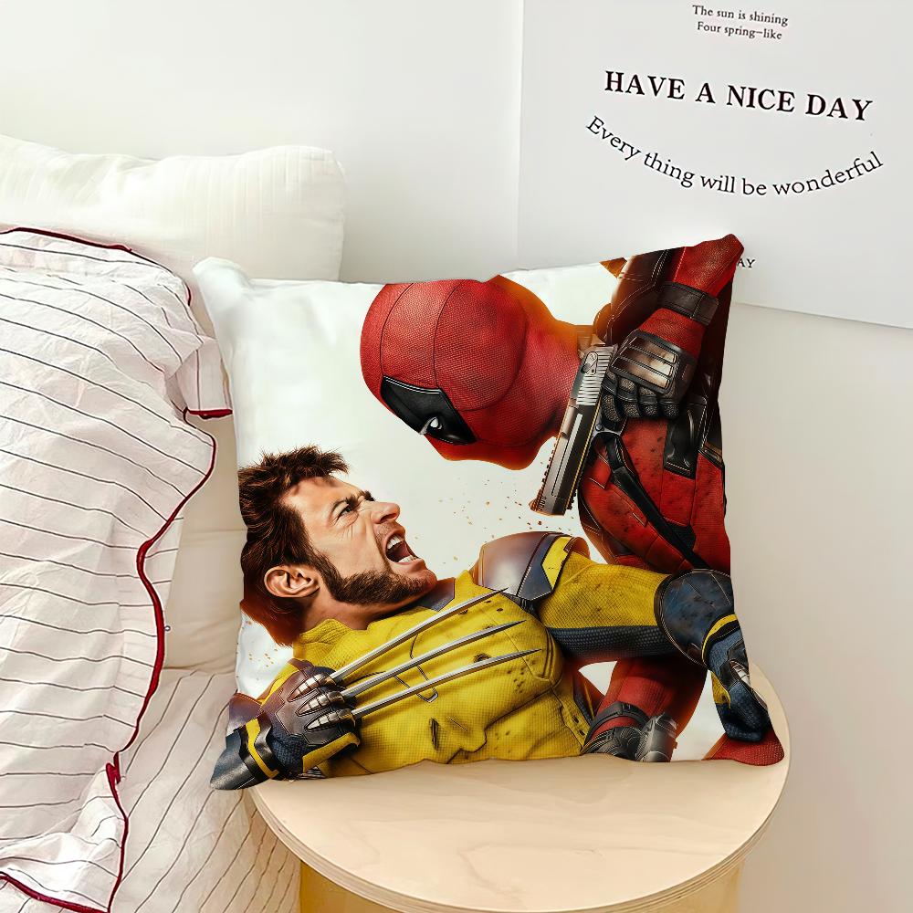 Movie Cool D-Deadpool W-Wolverine Ml Cushion Cover Soft Hogar Pillowcase For Sofa Living Room Bed Home Decor Protective Covers