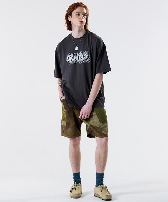 Leoninghai [Dasol X Runninghigh] Rnhi Graffiti H/S T-Shirt [Charcoal]