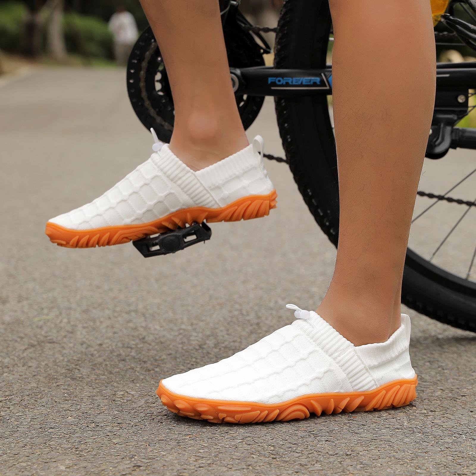 

Spring New Shoes for Men Knit Casual Shoes Breathable Flat Sport Shoes Men Women Slip-on Loafers 47 белый