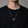 Gold Plated Carabiner Style Necklace Titanium Steel Pendant Neckchain Jewelry Ideal For Unisex Wear And Gift