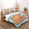 Conjuntos de Roupa de Cama Capivara Para Meninos Crianças Conjunto de Capa de Edredom, Capa de Edredom de Animais Fofos 3D Conjunto de Cama Ultra Macio Decoração de Quarto Duplo
