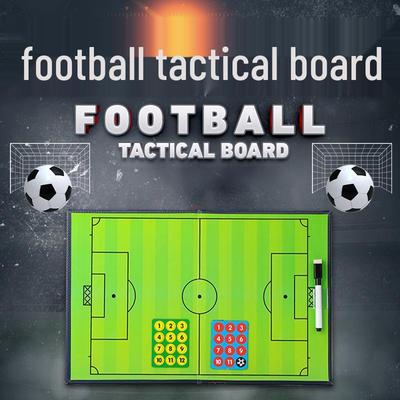 Bi-Fold Magnetic Football Tactics Board with Color Diagrams - Portable and Foldable for Coaching