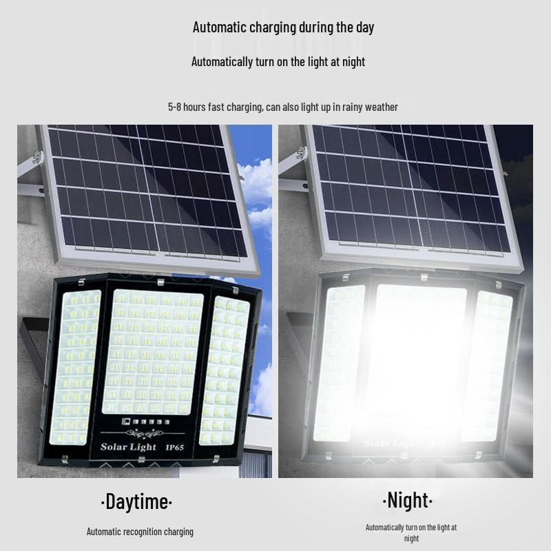 HuiXiang Solar Floodlight: Three-Sided Waterproof Outdoor Lamp with Remote Control