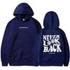 NEVER LOOK BACK Men and Women Fashionable Autumn Winter Fleece Streetwear Tops