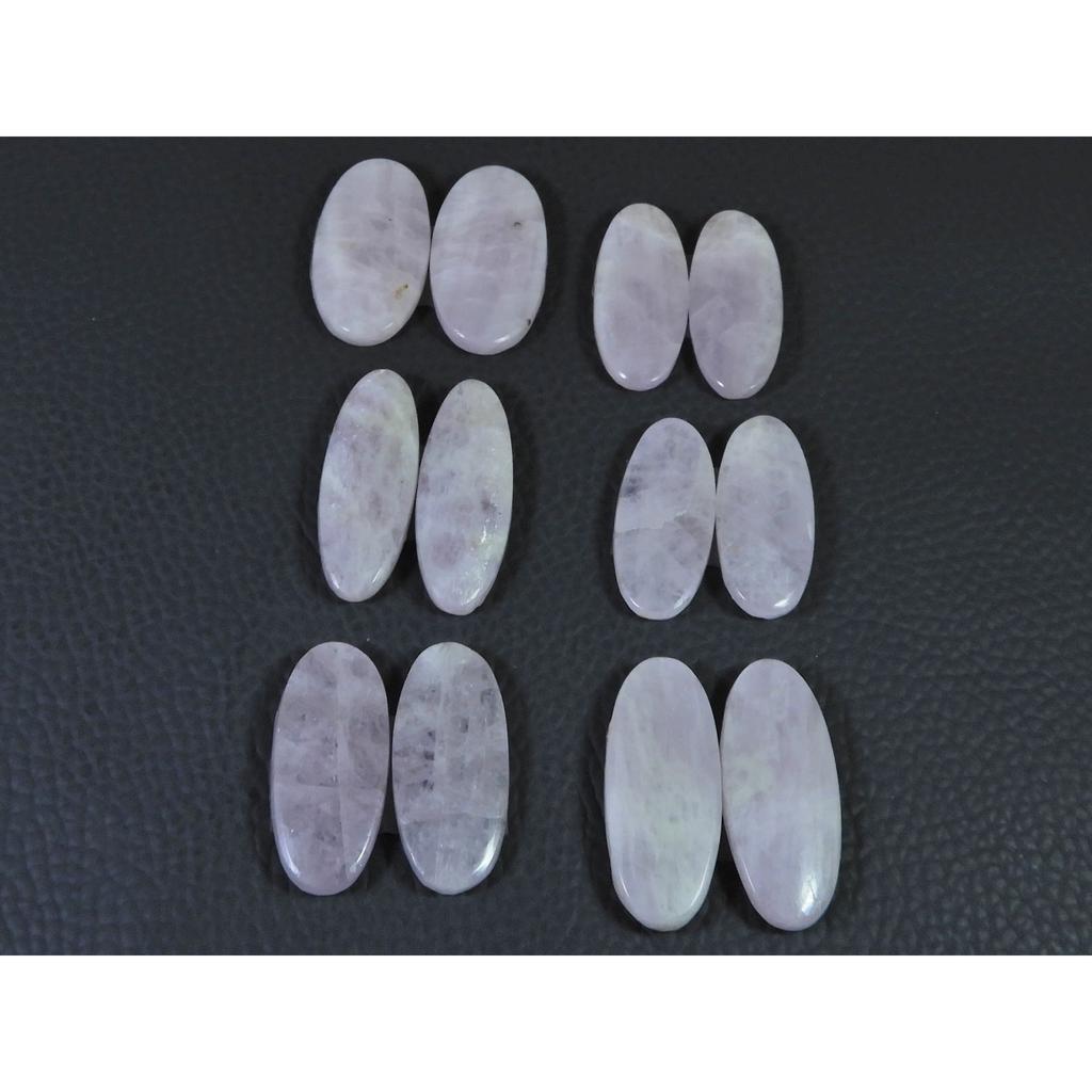 172Cts. Natural Pink Kunzite Matched Pair Oval Cabochon Gemstone 6Pair Lot C-1367