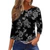 Women's Flower Small Fresh T-shirt Fashion Long Sleeve Round Neck Regular Top Spring and Autumn Wear