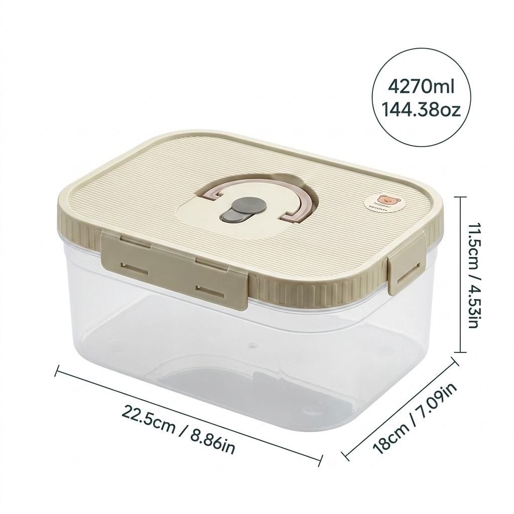 Plastic Sealed Preservation Box With Lid&Handle Stackable Meat Fresh-keeping Fruit Vegetable Storage Container Microwaveable