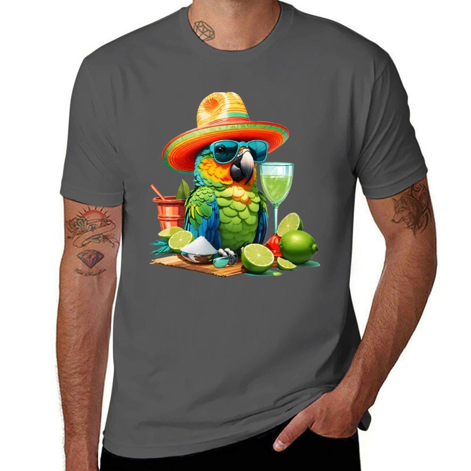 

Salt and Lime Parrot Happy Bird in Paradise T-Shirt t shirts for man graphic vintage T-Shirt 4XL