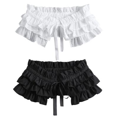 Eleganter Gotischer Viktorianischer Mehrlagiger Rüschen Falscher Kragen Choker mit Bändern für Damen und Mädchen Abnehmbares Gefaltetes Schal-Umhang