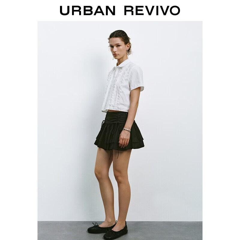 Women's Casual Lace Trim Short Sleeve Shirt