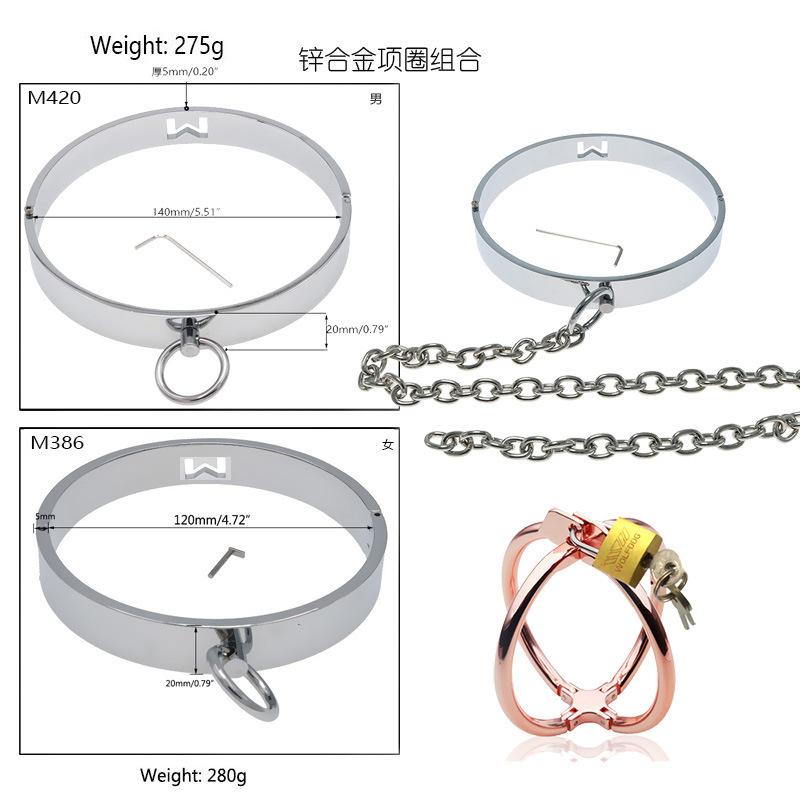 One-Piece Collar Bracelet Integrated Sexy Necklace Chain Cross Ring SM Adult Product Sex Tools
