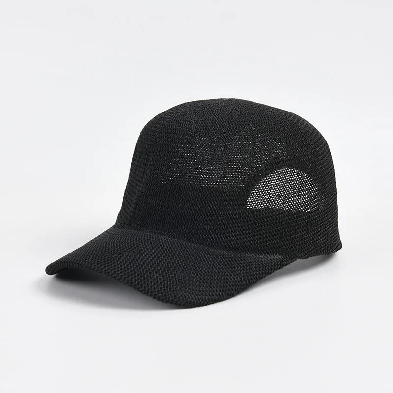 2024 New Summer Breathable Straw Baseball Cap Men Outdoor Paper Sun Hats Women Solid Color Adjustable Shade Beach Hats