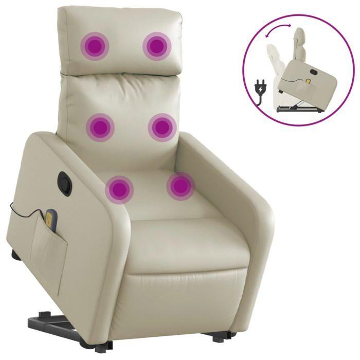 VidaXL Fauteuil Inclinable de Massage, Chaise de Relaxation avec Dossier et Repose-pied Réglables, Siège de Salon Salle de 3206757