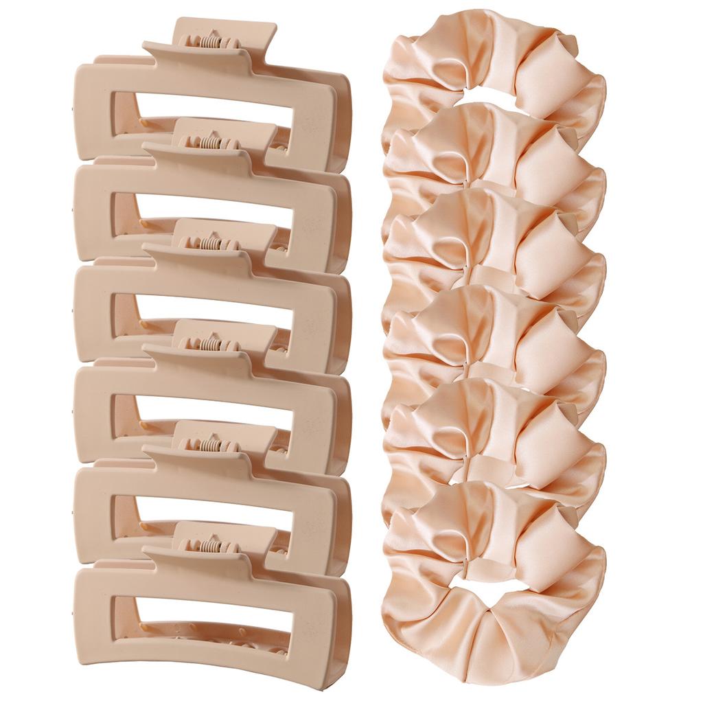 Matte Hair Clips for Women and Girls - Rectangle and Double Row Small Claw Clips for Thin/Medium Fine Hair - Nonslip Jaw Clips