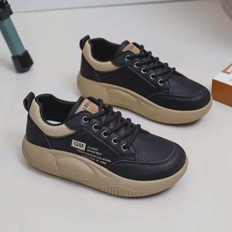 Spring Women's Korean Chunky White Sneakers - Trendy, All-Match Casual Shoes XQ5801